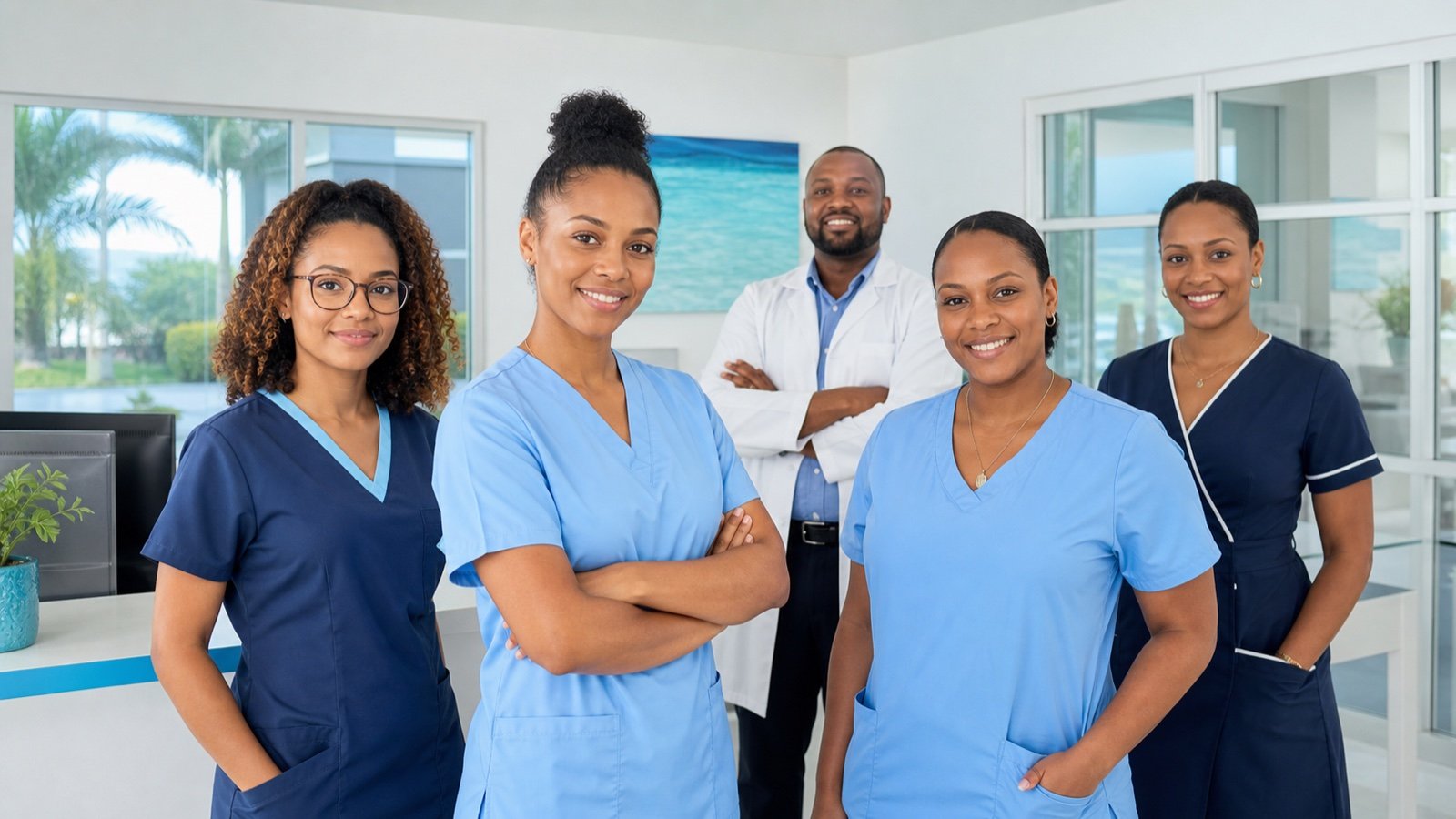 Équipe de professionnels de santé en Martinique accompagnée par ElodiaTech